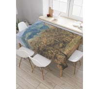 Прямоугольная скатерть JoyArty Жираф на пастбище из сатена tc_37577_120x145