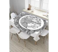 Прямоугольная скатерть JoyArty Гравюра с грифоном из сатена tc_32853_120x145