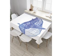Прямоугольная скатерть JoyArty Синий кашалот из сатена tc_33562_120x145