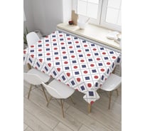 Прямоугольная скатерть JoyArty Двухцветные фигуры из сатена tc_34102_120x145