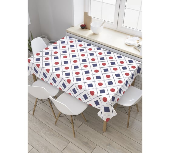 Прямоугольная скатерть JoyArty Двухцветные фигуры из сатена tc_34102_120x145 1