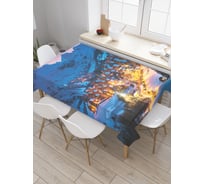 Прямоугольная скатерть JoyArty Городской свет в горах из сатена tc_20644_120x145