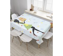 Прямоугольная скатерть JoyArty Девушка с тортом из сатена tc_34340_120x145