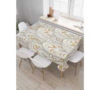 Прямоугольная скатерть JoyArty Серые узоры из сатена tc_29522_120x145
