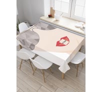 Прямоугольная скатерть JoyArty Девушка в очках из сатена tc_4815_120x145