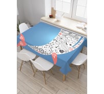 Прямоугольная скатерть JoyArty Кит с цветочными узорами из сатена tc_23200_120x145