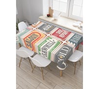 Прямоугольная скатерть JoyArty Старинные вывески из сатена tc_22060_120x145