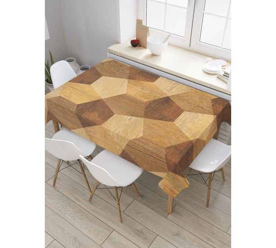 Прямоугольная скатерть JoyArty Деревянная призма из сатена tc_37395_120x145 1