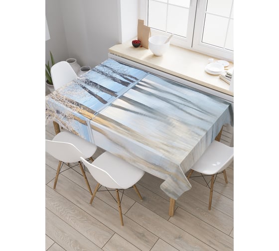 Прямоугольная скатерть JoyArty Снежные объятья из сатена tc_2725_120x145 1