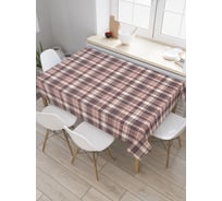 Прямоугольная скатерть JoyArty Каштановая клетка из сатена tc_29646_120x145