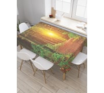 Прямоугольная скатерть JoyArty Солнце прячется в лесу из сатена tc_19657_120x145