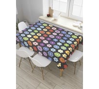 Прямоугольная скатерть JoyArty Геометрия цветочных рядов из сатена tc_36535_120x145