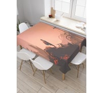 Прямоугольная скатерть JoyArty Путешественник из сатена tc_23016_120x145