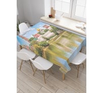Прямоугольная скатерть JoyArty Река и город из сатена tc_957_120x145