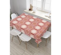 Прямоугольная скатерть JoyArty Геометрические соты из сатена tc_28307_120x145