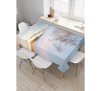 Прямоугольная скатерть JoyArty Снежный холм в закате из сатена tc_30195_120x145