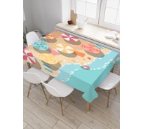 Прямоугольная скатерть JoyArty Зонтики на пляже из сатена tc_32721_120x145