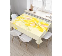 Прямоугольная скатерть JoyArty Желтые лепестки из сатена tc_29388_120x145