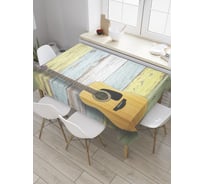 Прямоугольная скатерть JoyArty Гитара на досках из сатена tc_36556_120x145