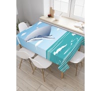 Прямоугольная скатерть JoyArty Полет кита из сатена tc_23168_120x145