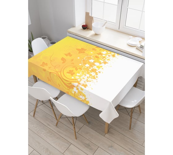 Прямоугольная скатерть JoyArty Солнечная арка с бабочками из сатена tc_21889_120x145 1