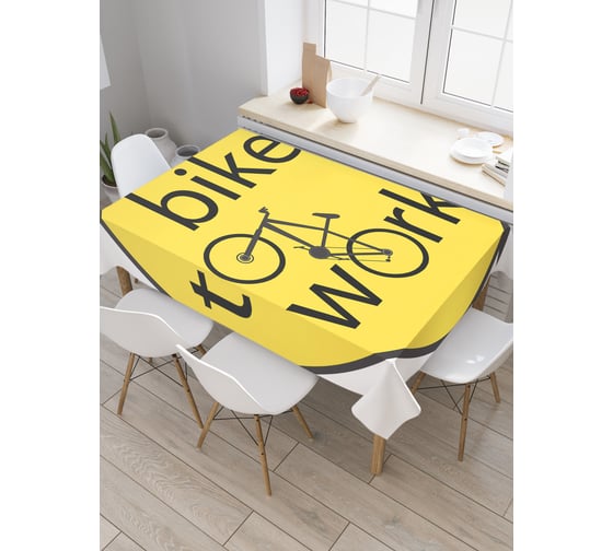 Прямоугольная скатерть JoyArty Рабочий велосипед из сатена tc_30113_120x145 1