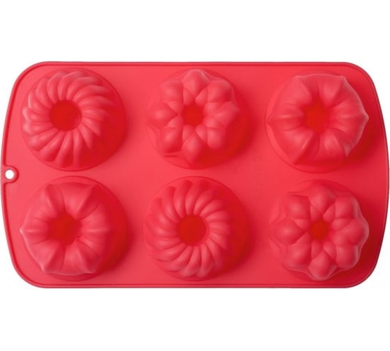 Силиконовая форма для выпечки Walmer Muffins красная, 6 кексов W27291738