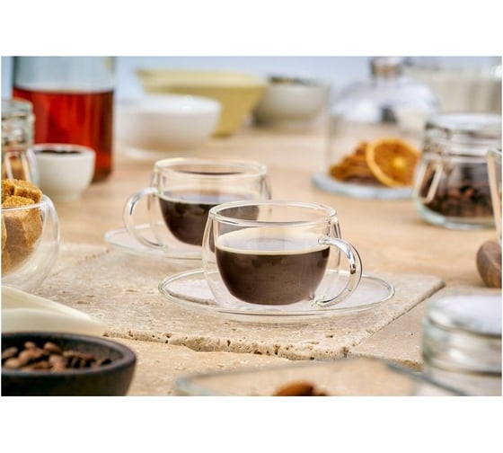 Набор Walmer FLORAL из 2-х кофейных пар, 80 мл W37000613