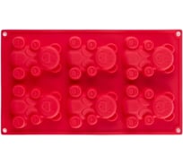 Форма для выпечки Walmer Bears 30.5x18x2 см, красная, на 6 кексов W27301820