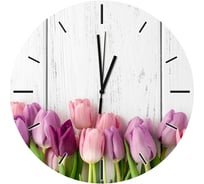 Стеклянные часы ООО Оптион РОЗОВЫЕ ТЮЛЬПАНЫ 81242 22401465