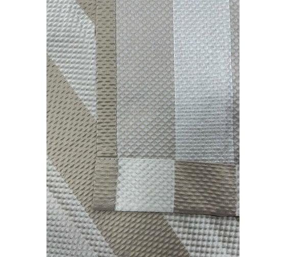 Штора Костромской текстиль Жаккард Полоса, 150x260 см, темно-бежевый 00000000852