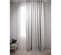 Штора с подхватом Костромской текстиль рогожка, 150x270 см, светло-серый 00-00804030