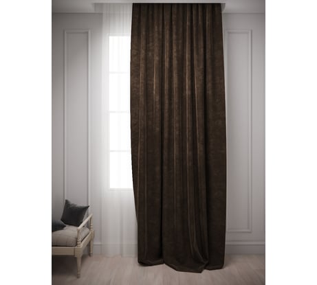 Штора Костромской текстиль Софт, 200x260, коричневый 00-00803903