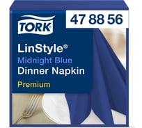 Сервировочные бумажные нетканые салфетки TORK 39х39 см, 50 шт, темно-синие 111630