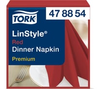 Сервировочные бумажные нетканые салфетки TORK 39х39 см, 50 шт, красные 111631