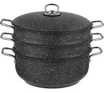 Кастрюля-мантоварка Agness GRACE 28x12/28x7.3/28x7.3 см трехслойное покрытие GRANIT PFOA 936-135