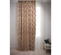 Штора Костромской текстиль Жаккард Листва бордовый, 150x260 см 00-00803193