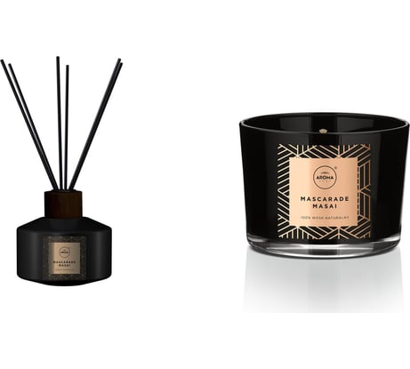 Набор диффузор и свеча Aroma Home SCENTED CANDLE 115 г and STICKS 50 мл MASCARADE MASAI 10013