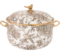 Эмалированная кастрюля Agness СЕРИЯ ROYAL GARDEN кованная, с крышкой, 6.1 л, диаметр 24 см 950-085