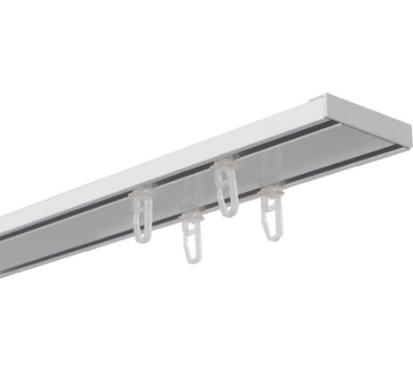 Алюминиевый двухрядный потолочный карниз Арт-Декор белый 280 см ATLANT A 4620748742442