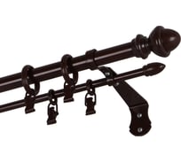 Двухрядный карниз Арт-Декор D20 D10 коричневый 250 см металл CLASSIC составной 4620748740134