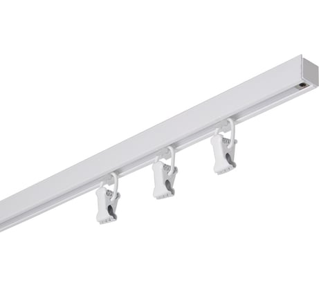 Алюминиевый однорядный потолочный карниз Арт-Декор белый 240 см ATLANT mini составной 4610011790034