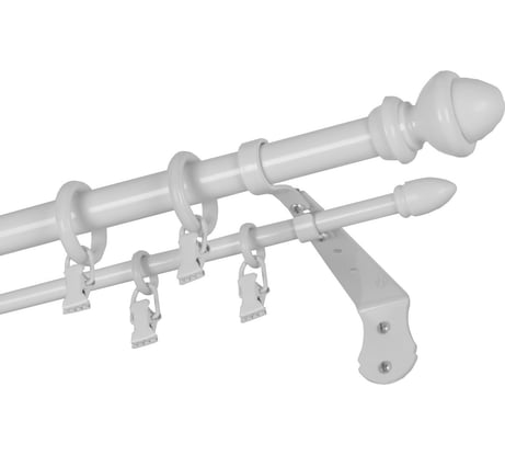 Двухрядный карниз Арт-Декор D20 D10 белый 300 см металл CLASSIC составной 4620748740042