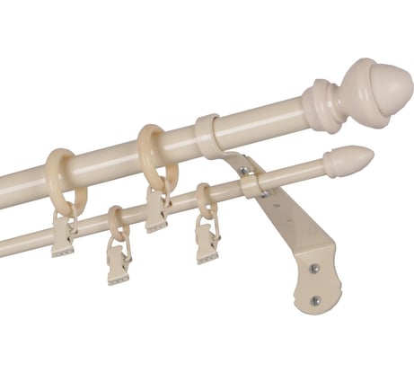 Двухрядный карниз Арт-Декор D20 D10 бежевый 300 см металл CLASSIC составной 4620748740196