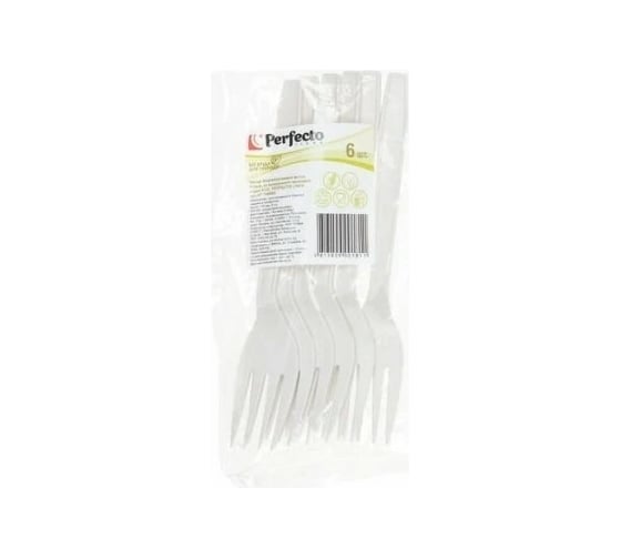 Столовые одноразовые вилки PERFECTO LINEA из кукурузного крахмала 6 штук 47-158006