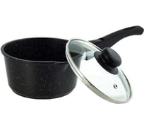 Ковш Casta со стеклянной крышкой Avrora 1,3 л, литой алюминий, съёмная ручка AV-16-SR