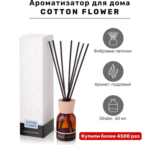 Ароматизатор для помещений Parfum Eternel Cotton flower 60 мл 00651