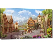 Картина ООО Первое ателье Две старинные европейские улочки в горах 60x36 см ps143028-3