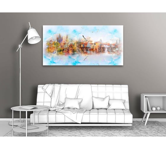 Картина ООО Первое ателье Акварель, старый город 60x30 см ps97408-3