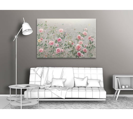 Картина ООО Первое ателье Кусты роз на сером фоне 60x40 см ps143050-3